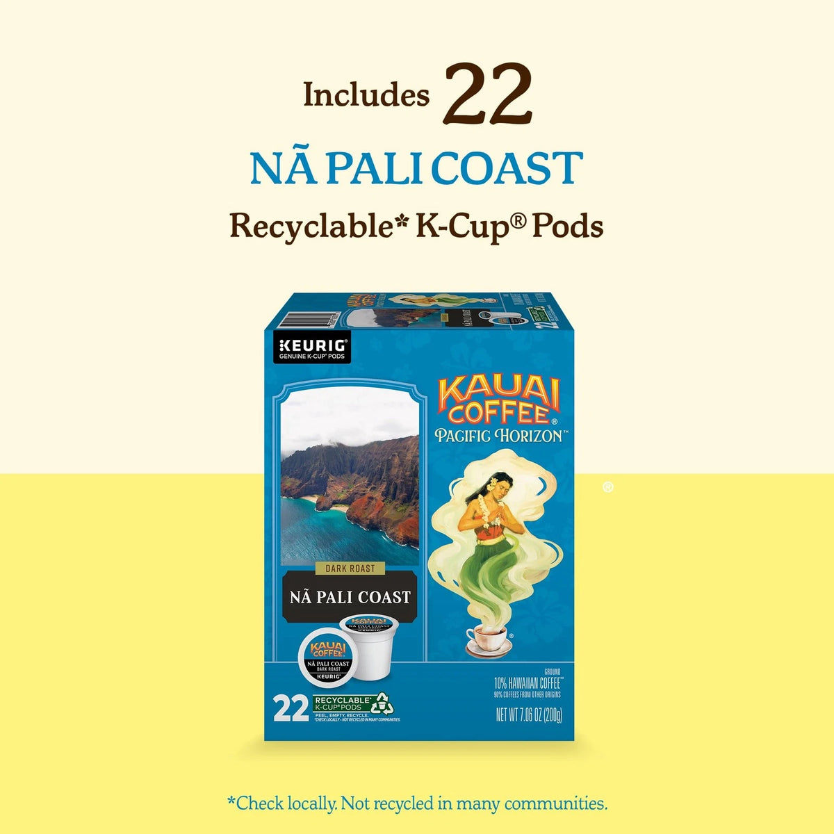 Kauai Coffee K-Cup Pods for Keurig Brewers (10% Hawaiian)
