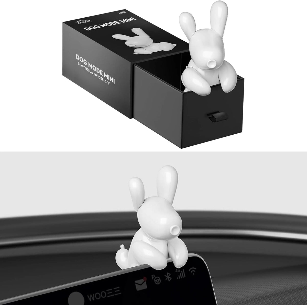 Dog Mode Mini Screen Decoration for Tesla Model Y (2026) - White