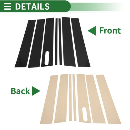 7 Pcs Door Pillar Window Trim for Ford Explorer Sport Trac (2007–2010) Black