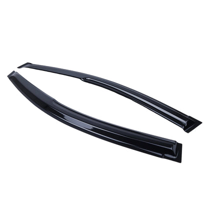 Set of 4 Window Visors for Toyota Corolla (2014–2019) - Coroll-14-19-JDM, 3D Mugen Wavy Style, Chrome Trim