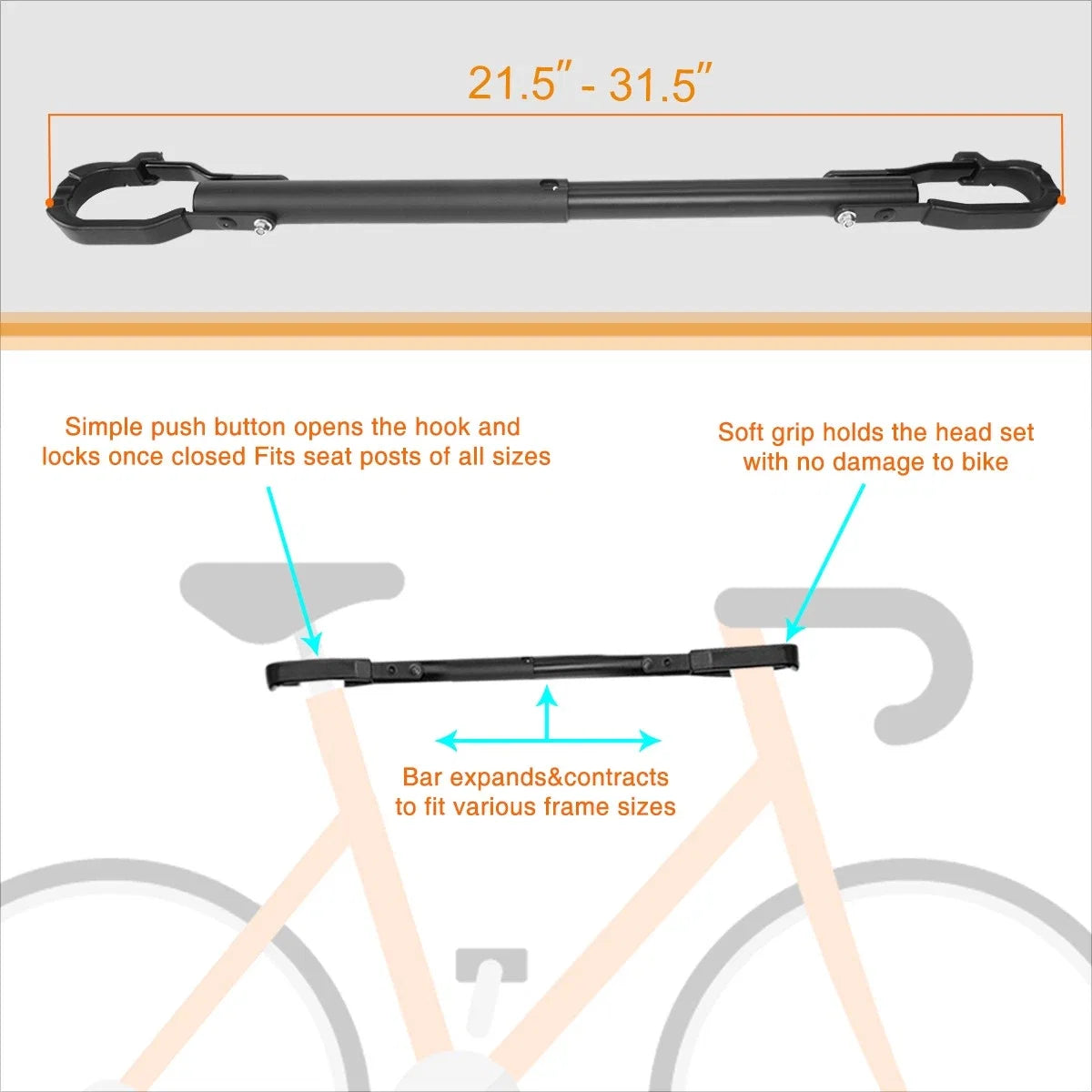 Adjustable Bike Bicycle Tube Top Rack Carrier Adaptor Extension Bar for