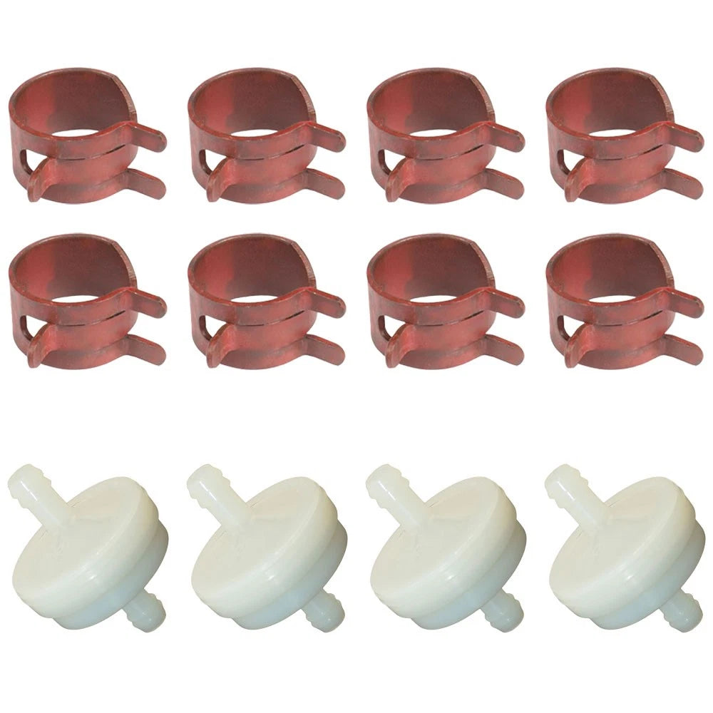 4 Fuel Filters and 8 Hose Clamps for Simplicity