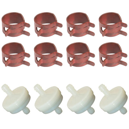 4 Fuel Filters and 8 Hose Clamps for Simplicity