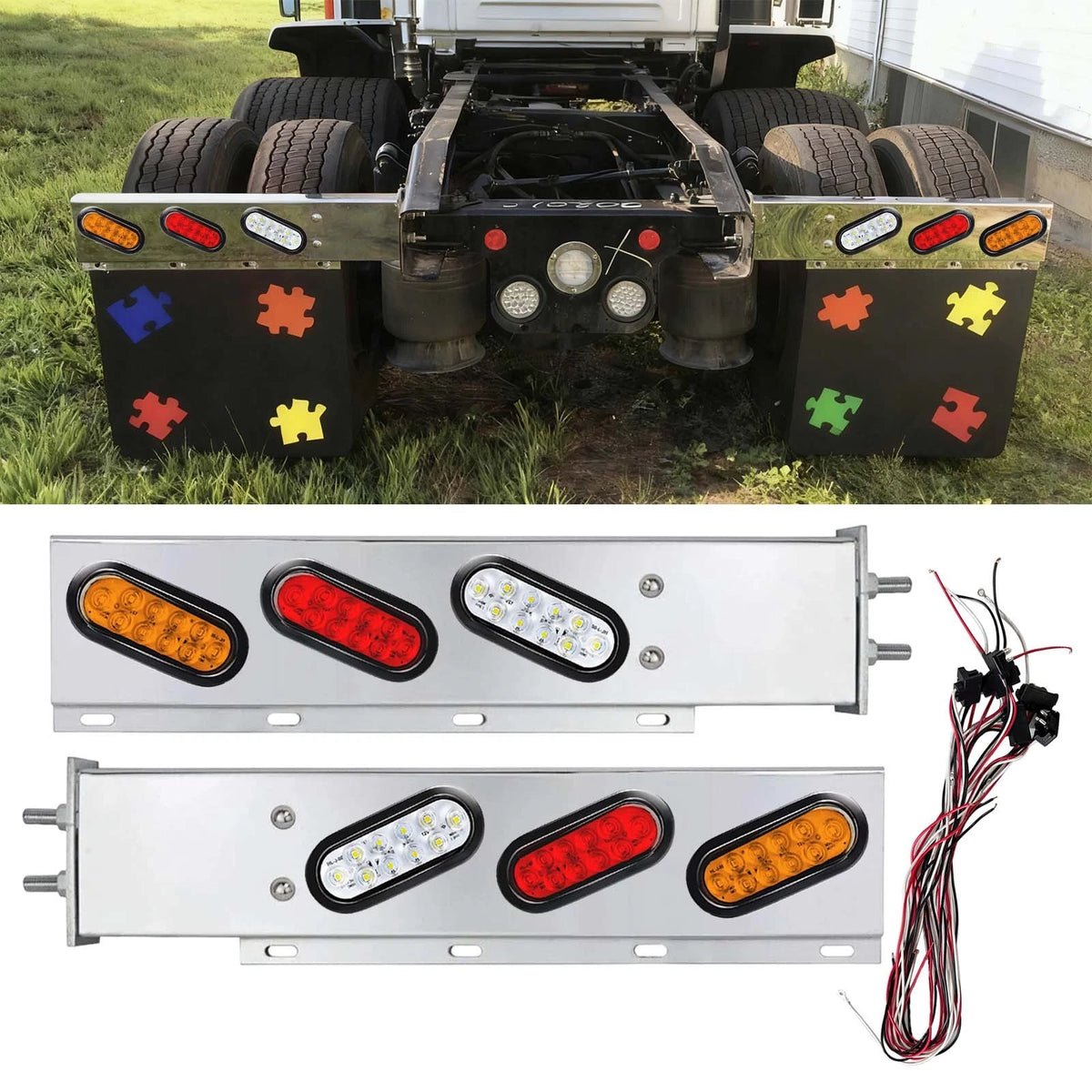30" Chrome Mud Flap Hanger Bar for (BS-902-052#DW22-005)