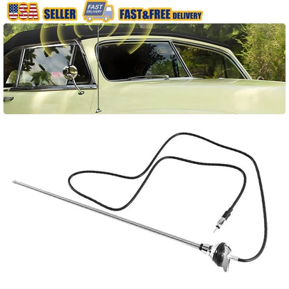 AM/FM Radio Antenna for Truck (NOS, 3-Section, Retractable, Round Base)
