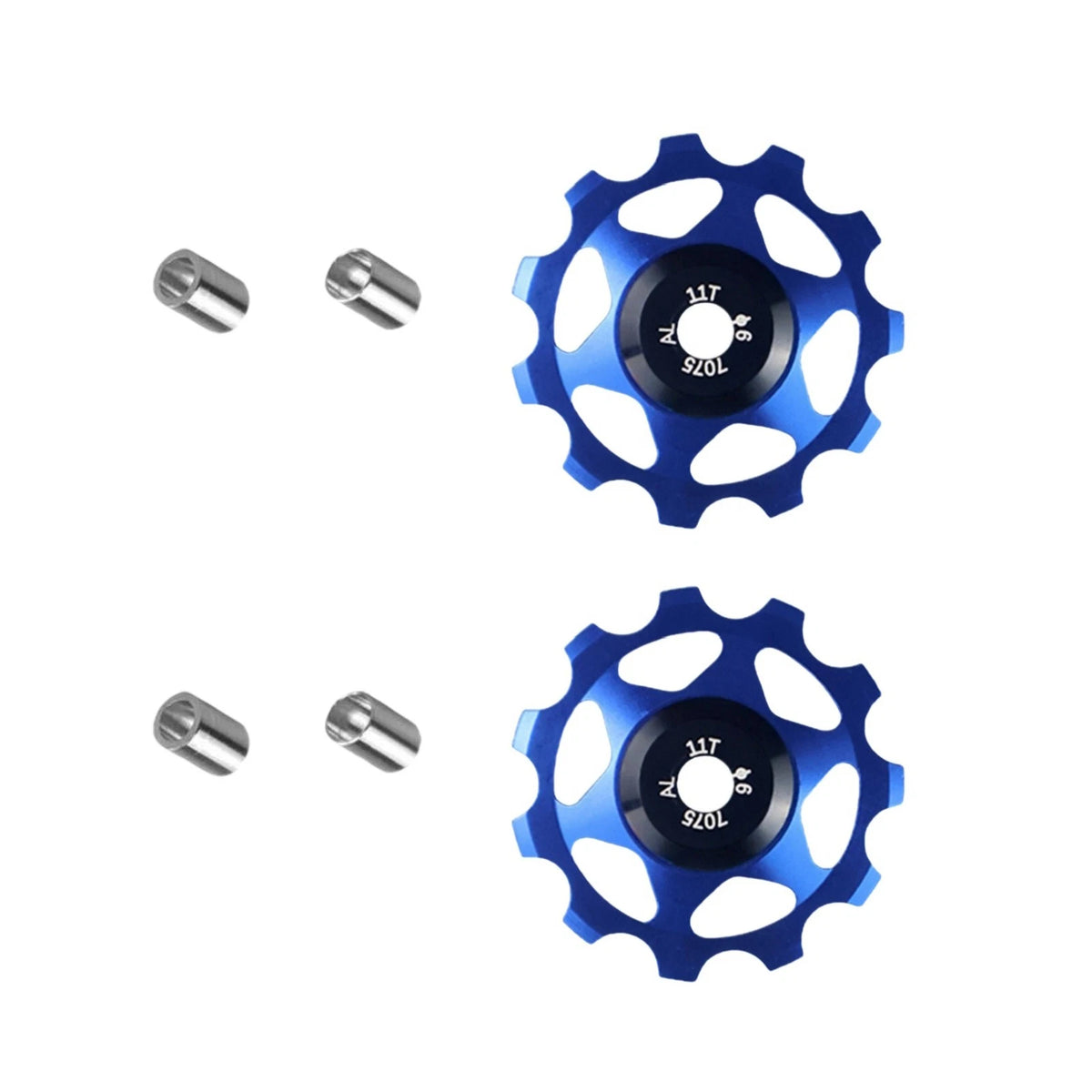 2X Blue Bicycle Derailleur Pulley Wheel Kit 11T Ceramic Bearing