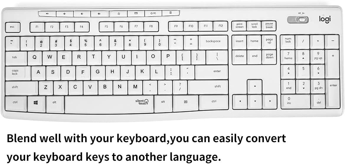 2X English Keyboard Stickers for Universal Use (White)