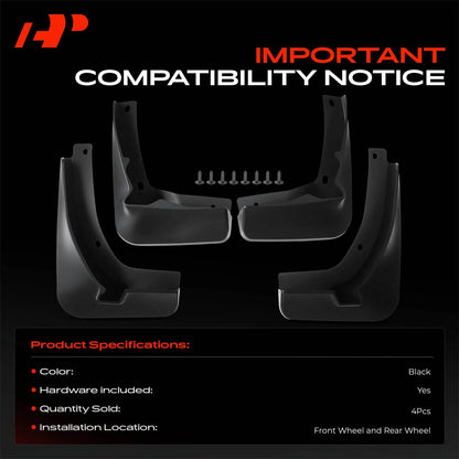 Set of 4 Mud Flaps Splash Guards for Volkswagen GTI (2015–2017)