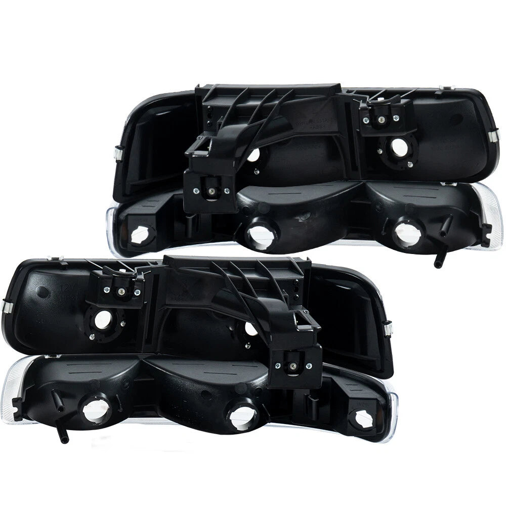 Chrome Housing Amber Corner Headlight Bumper for Chevy Silverado (1999–2002)
