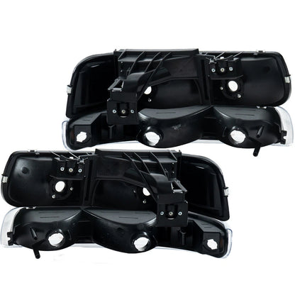 Chrome Housing Amber Corner Headlight Bumper for Chevy Silverado (1999–2002)