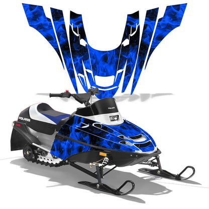 Snowmobile Graphics Kit Decal for Polaris XC 120 (2000–2020) P-POL-XC120-00-FLAME-U