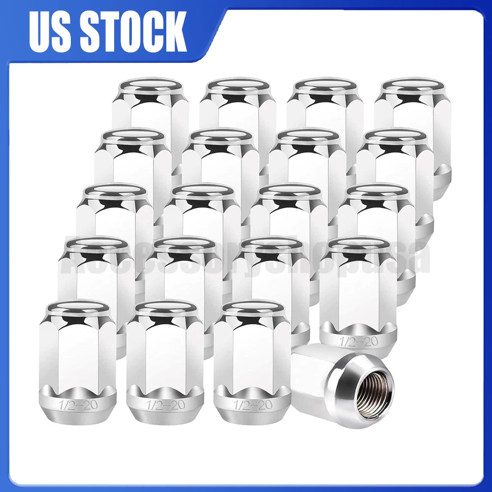 20PCS Chrome Lug Nuts 1/2-20 for Ford F100 F150 Edge Explorer Flex