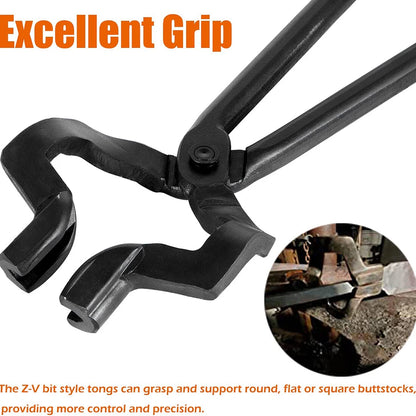16" V-Bit Style Knife Making Tongs for Knifemaking & Bladesmithing