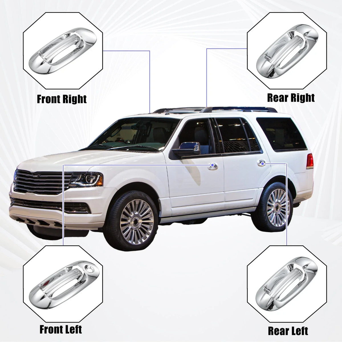 Set of 4 Exterior Door Handle Covers for Ford Expedition (2003–2016)