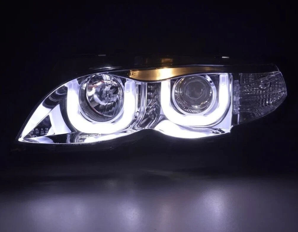 Projector Chrome Headlights Pair for BMW 3-Series E46 (2002–2005) NTR2236