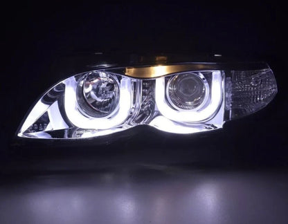 Projector Chrome Headlights Pair for BMW 3-Series E46 (2002–2005) NTR2236