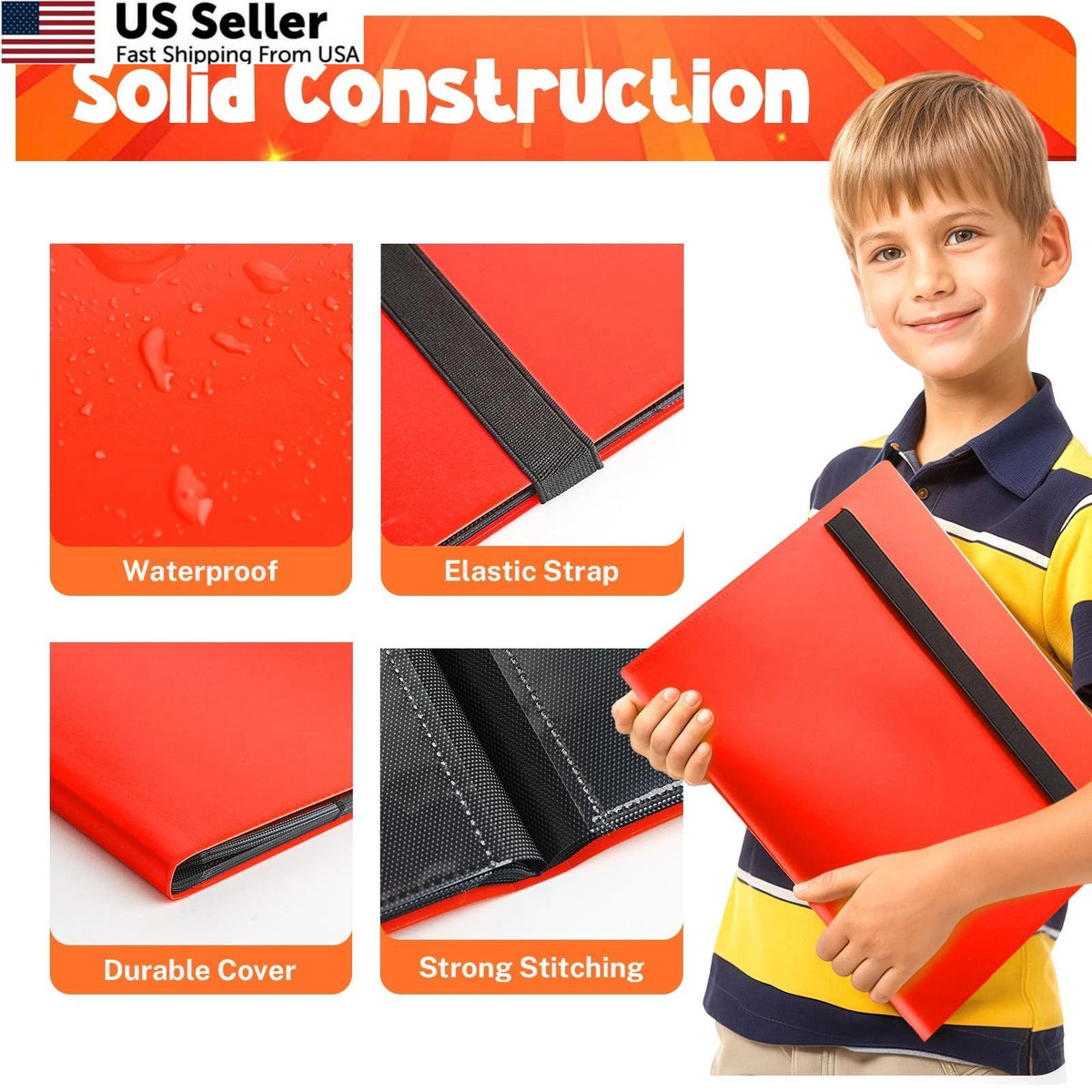 9 Pocket Trading Card Binder Album for Collectibles (Red)