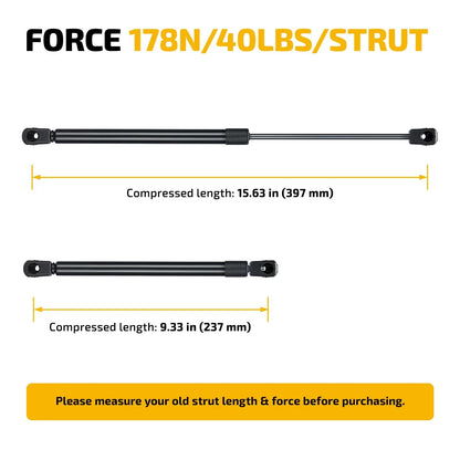 Set of 2 Gas Shocks for Truck Bed Cover (16 Inch)