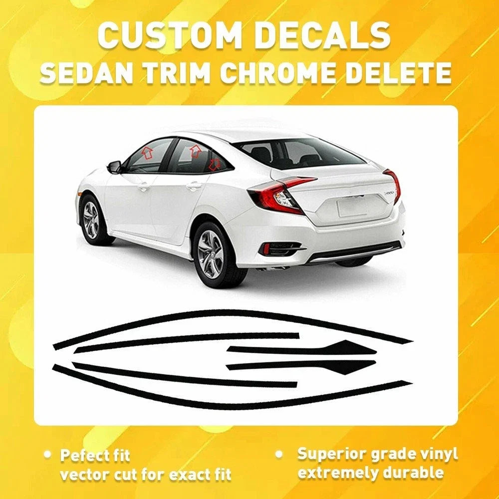 Chrome Delete Blackout Overlay Matte for Honda Civic Sedan (2016–2021)