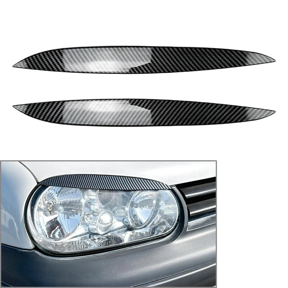 Headlight Eyebrow Eyelid Cover Trim Carbon Fiber for VW Golf MK4 (1997–2005)
