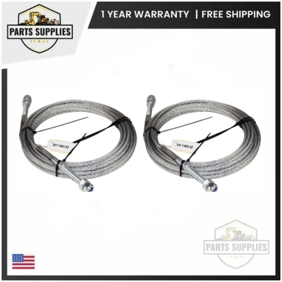Set of 2 Equalizer Cables for Tuxedo TP11KAC-D 2-Post Lift