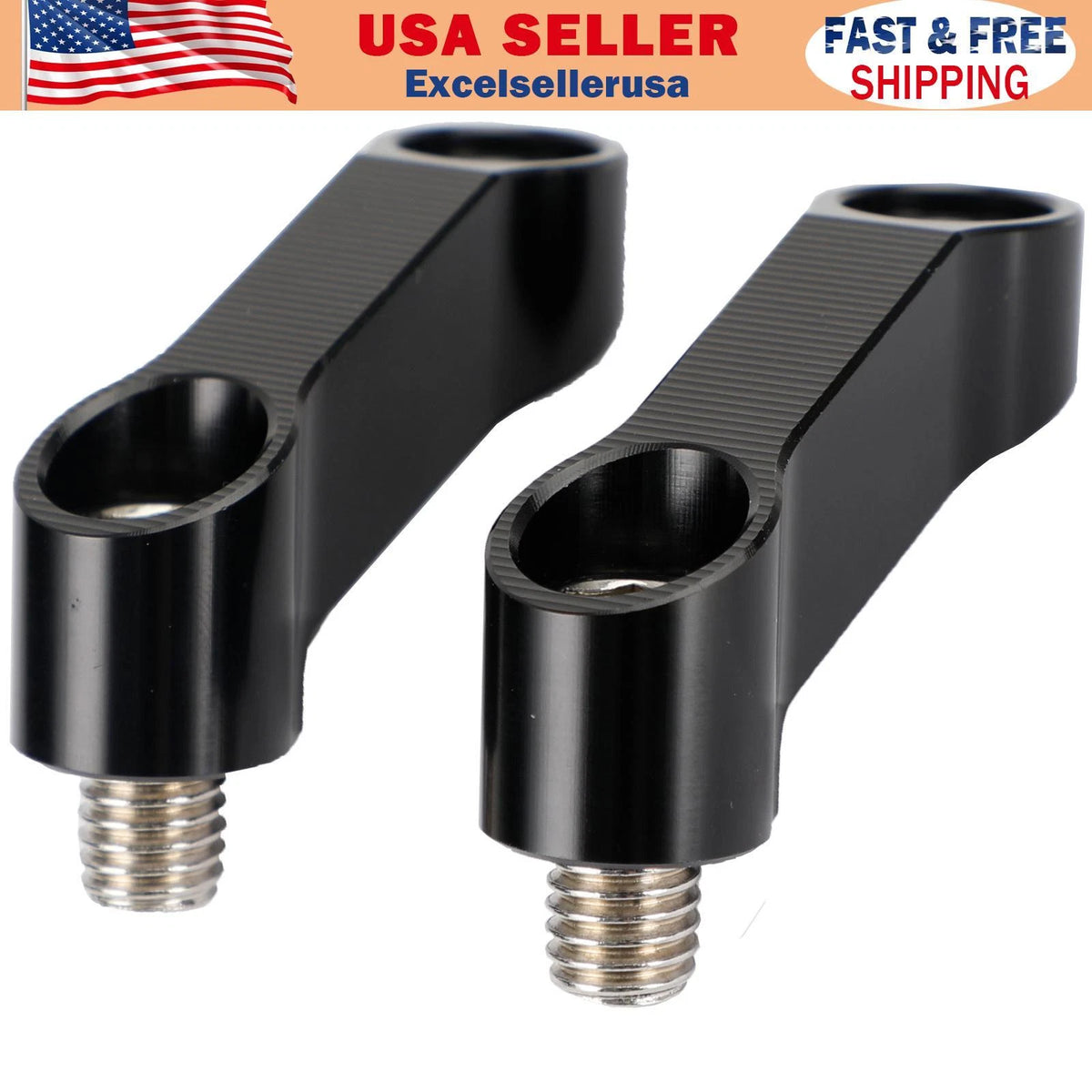 10mm x 1.5 Mirror Riser Extender Adapter for BMW F 700 750 800 850 GS (M529-A174-BLK)