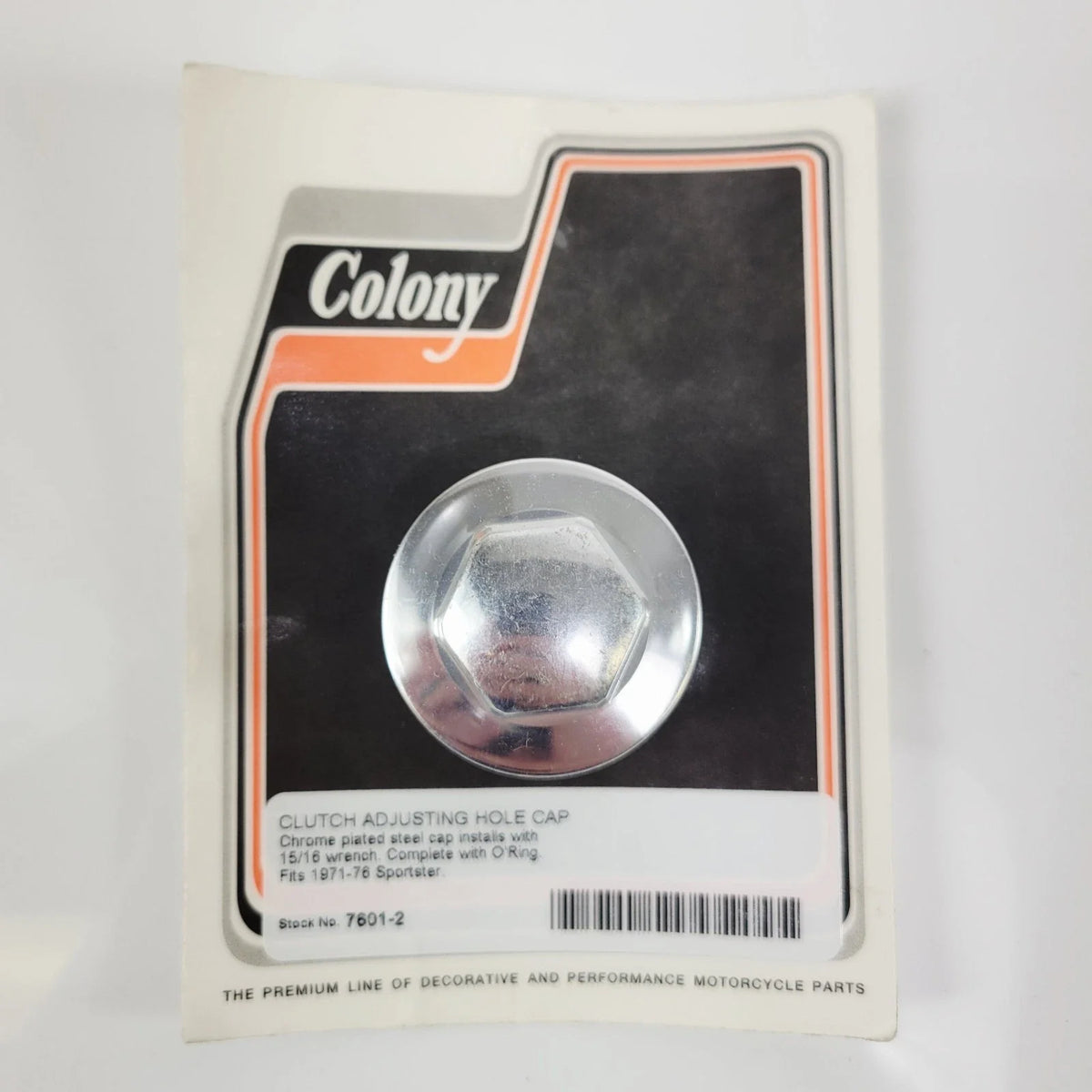Colony 7601-2 Chrome Clutch Adjusting Hole Cap for Harley Sportster (1971–1976)