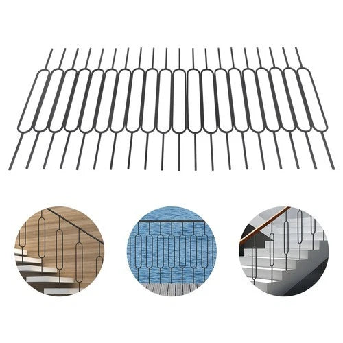 20 Pack Wrought Iron Balusters for Stair Spindles (44 Inch, Black)