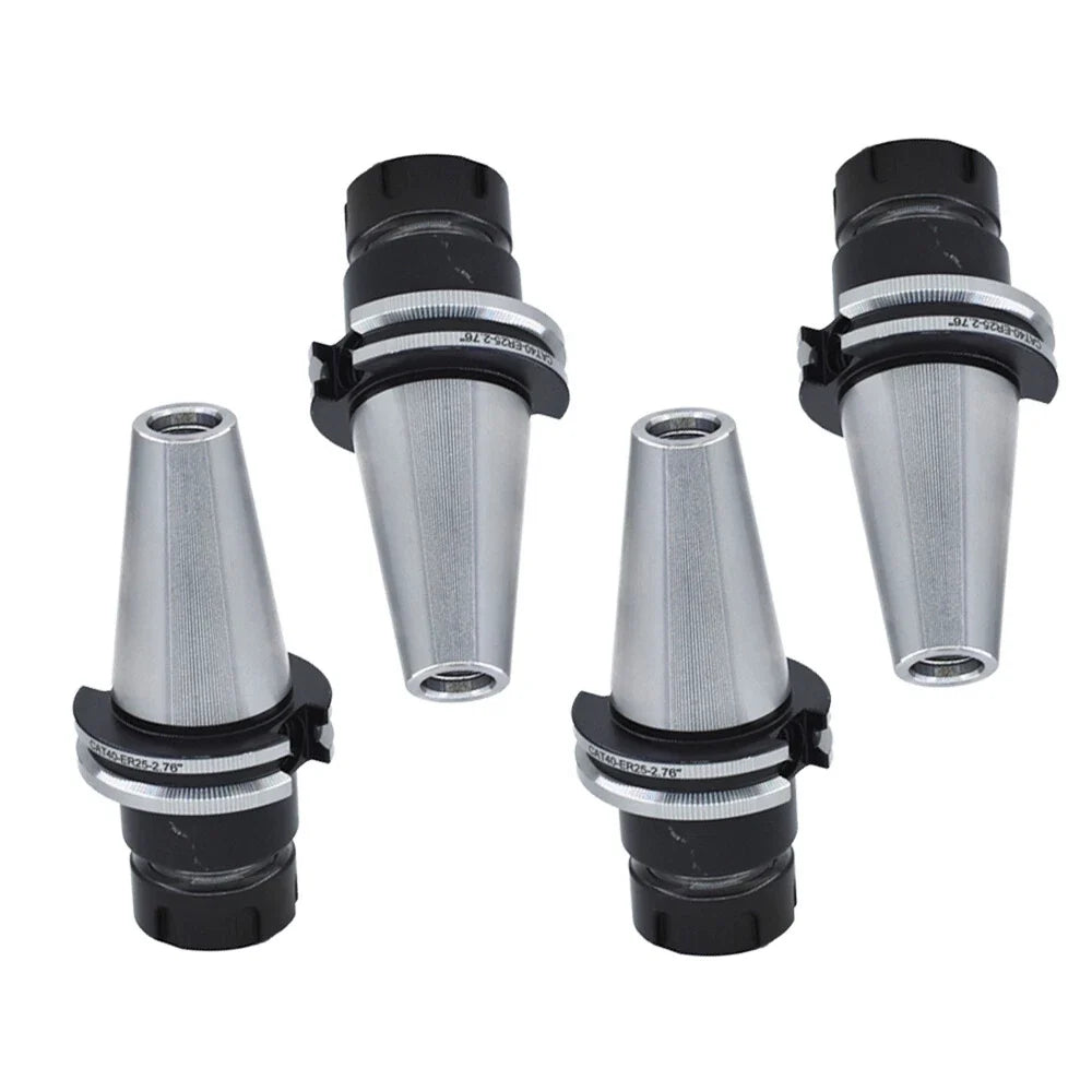 Set of 4 CAT40 ER25 Collet Chucks for Tool Holders (Gage Length 2.76")