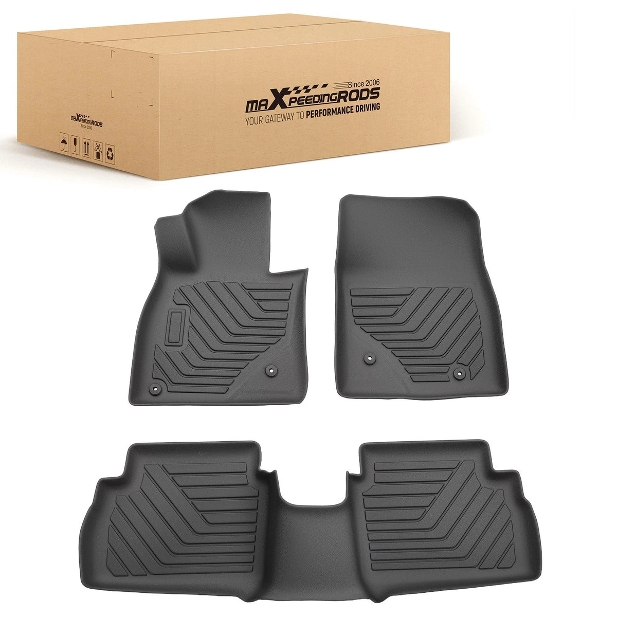 Set of 4 Floor Mats Liner for Mazda 3 (2014–2018) DRASGO Waterproof TPE