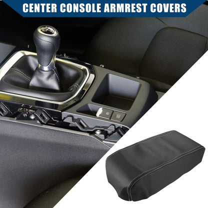 Center Console Armrest Covers for Nissan Pathfinder (2013–2020) Faux Leather Black Gray