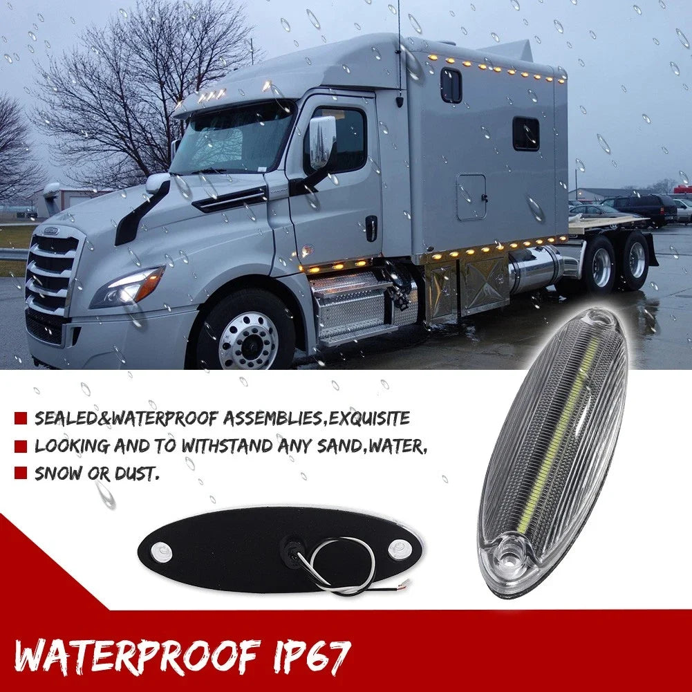 5X Clear White LED Roof Clearance Marker Lights for Freightliner Cascadia (2008–2023)