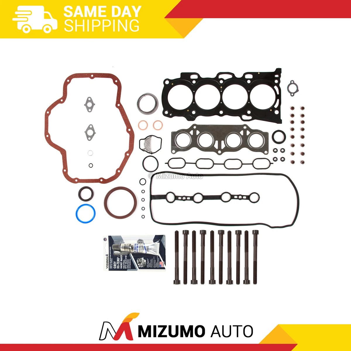 Full Gasket Set with Head Bolts for Toyota Rav4 Camry Highlander Scion tC (2.4L 2AZFE)