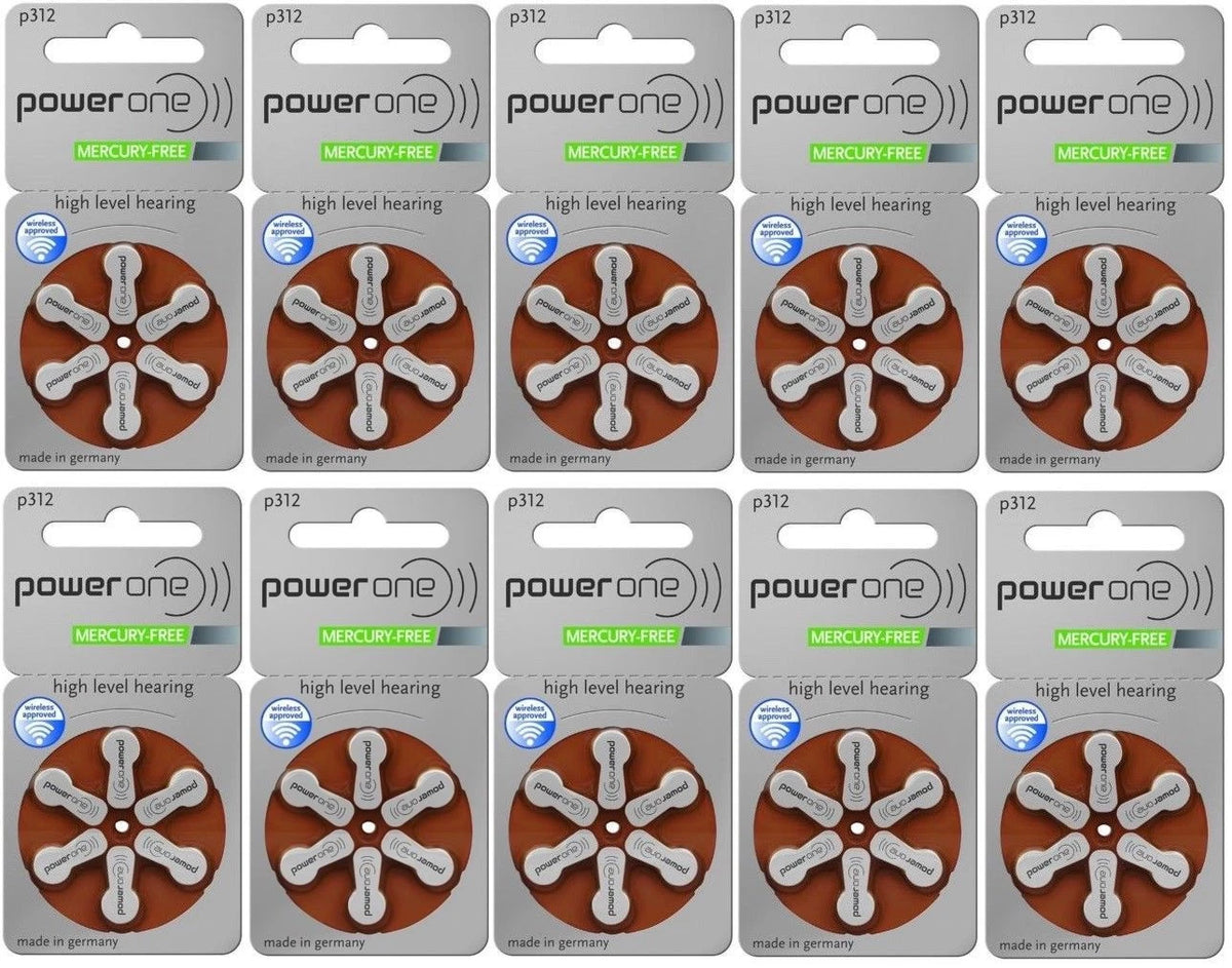 240 Pcs Power One Hearing Aid Batteries Size P312 (Expire 2023)