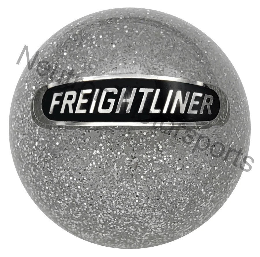 Clear Silver Glitter Flake Gear Shift Knob for Freightliner (Vintage Style)
