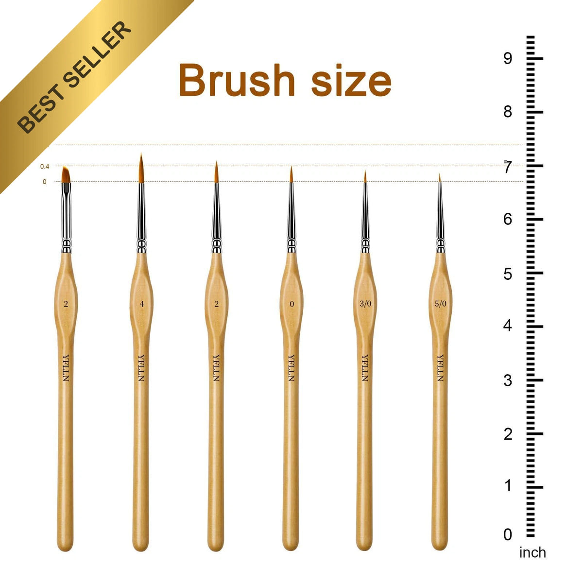 6Pcs Detail Miniature Paint Brushes Set for Acrylic Oil Figurine