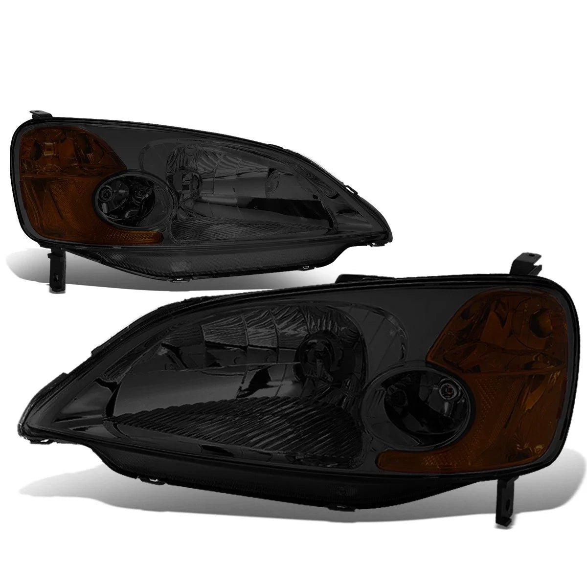 Smoked Housing Headlight + Amber Corner + LED Fog Light Kit for Honda Civic (2001–2003)