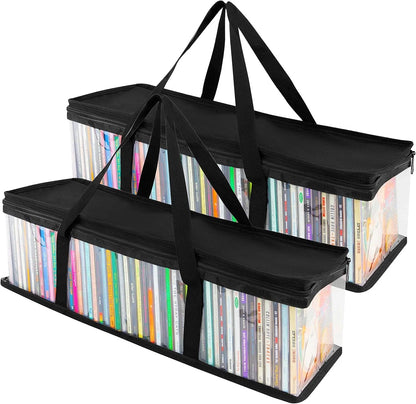 2 Pack CD Storage Bags for Media Storage with Handles