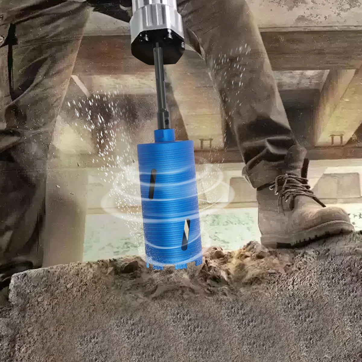 114.5mm Core Drill Bit with 3 Adapters, 5/8" Thread