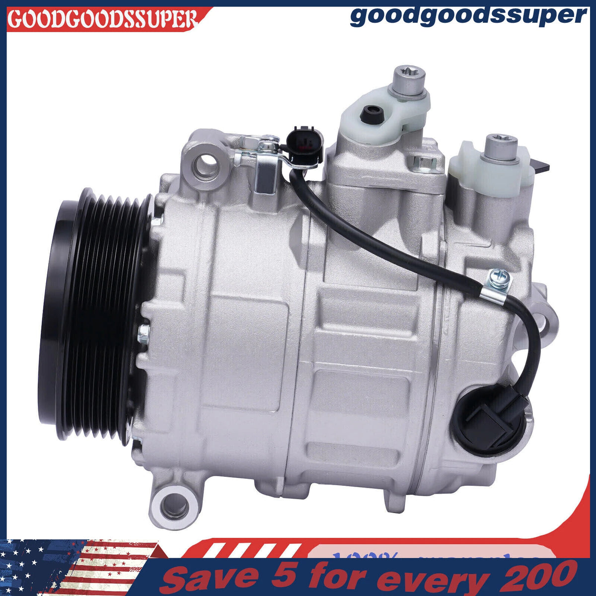 A/C Compressor & Clutch for Mercedes-Benz GL/ML/R320 350 2000–2012 (6512217, 6512461, CO 10807JC)