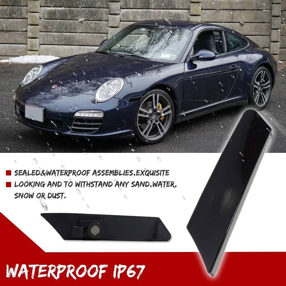 Smoke Front Fender Side Marker Light for Porsche 911 997, 987 Cayman, Boxster