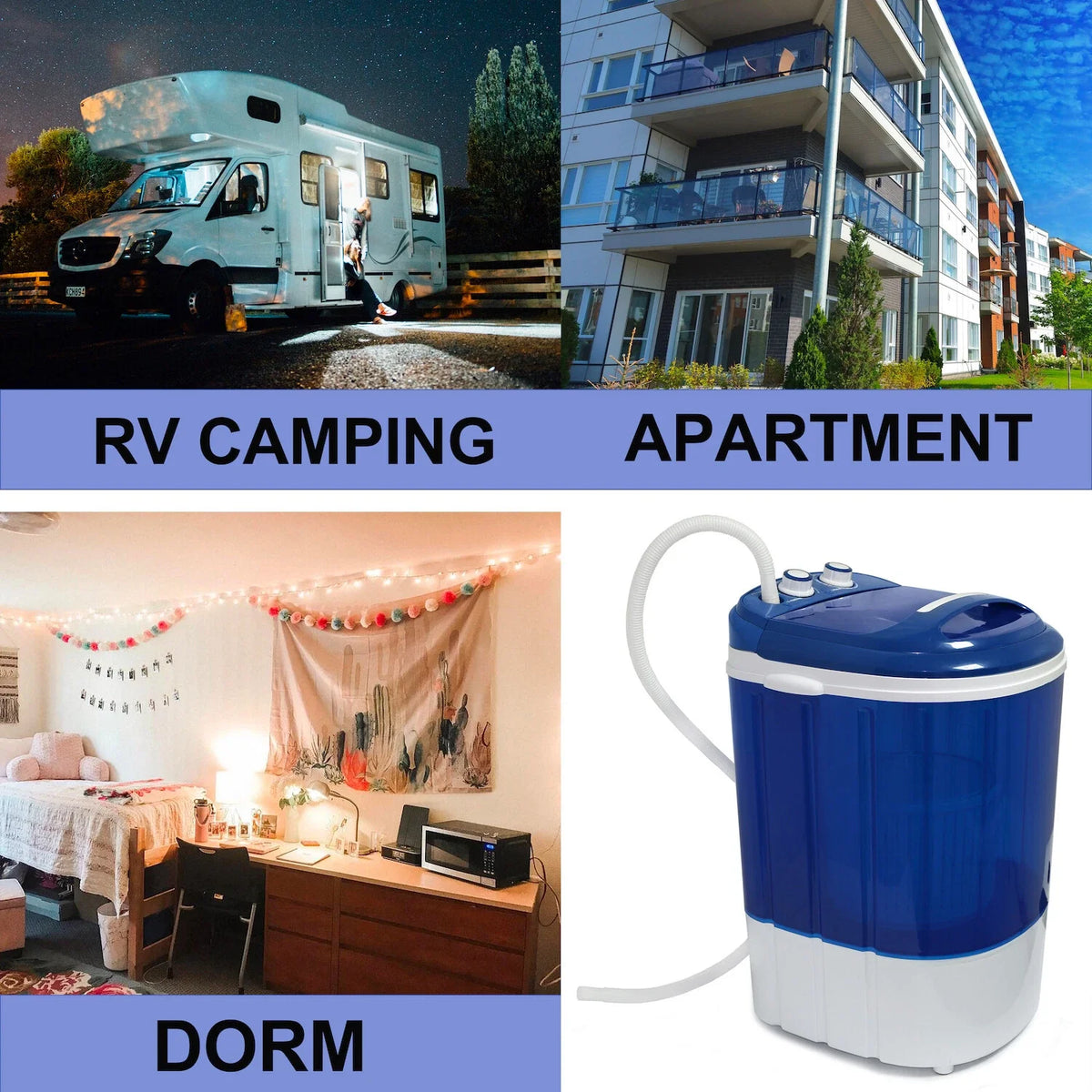 Mini Portable Washing Machine with Spinner for Apartment Traveling (3kg)