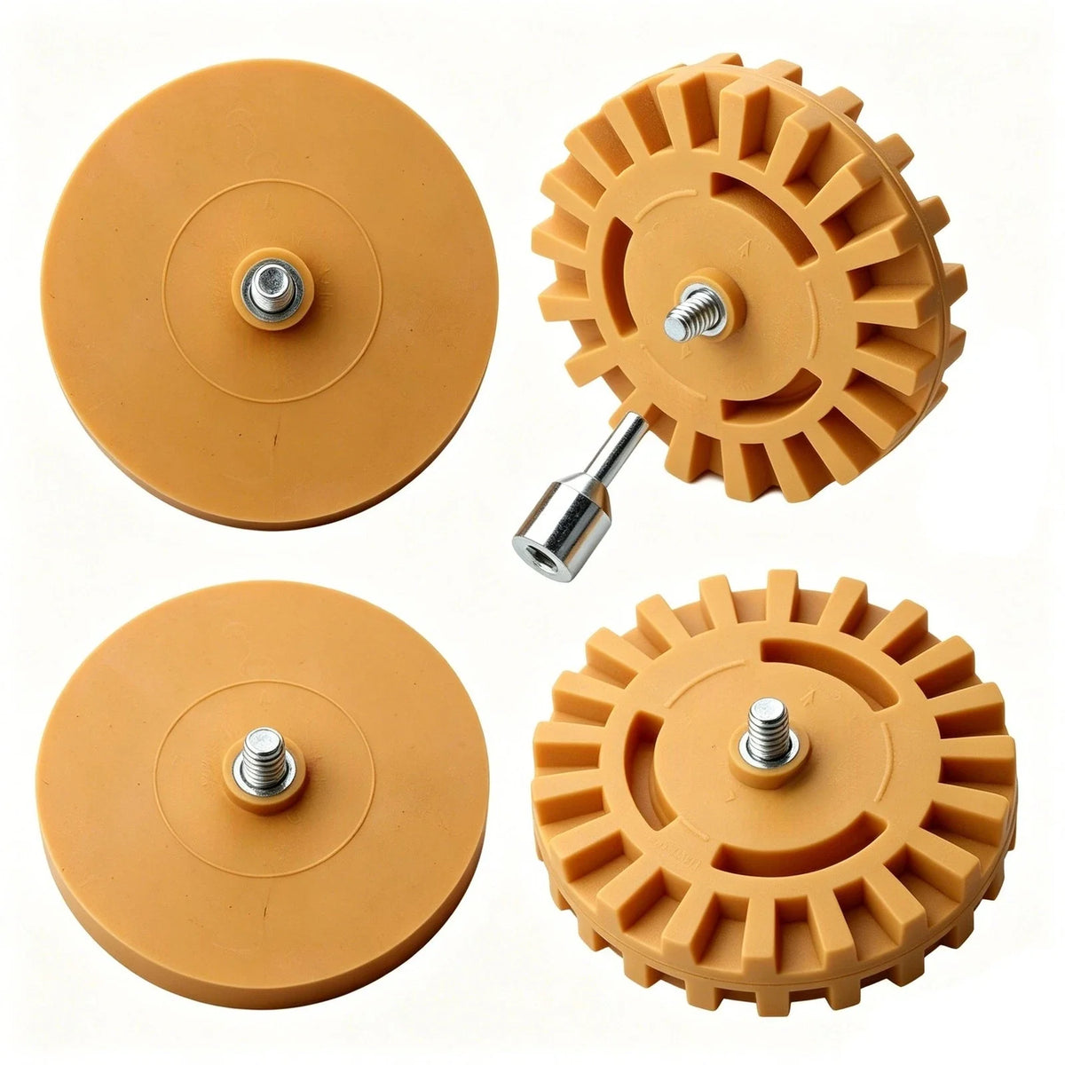 Set of 4 Rubber Sticker Eraser Wheels for Car RV Glue Cleaning