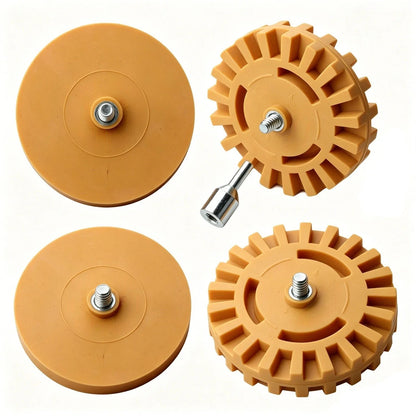 Set of 4 Rubber Sticker Eraser Wheels for Car RV Glue Cleaning