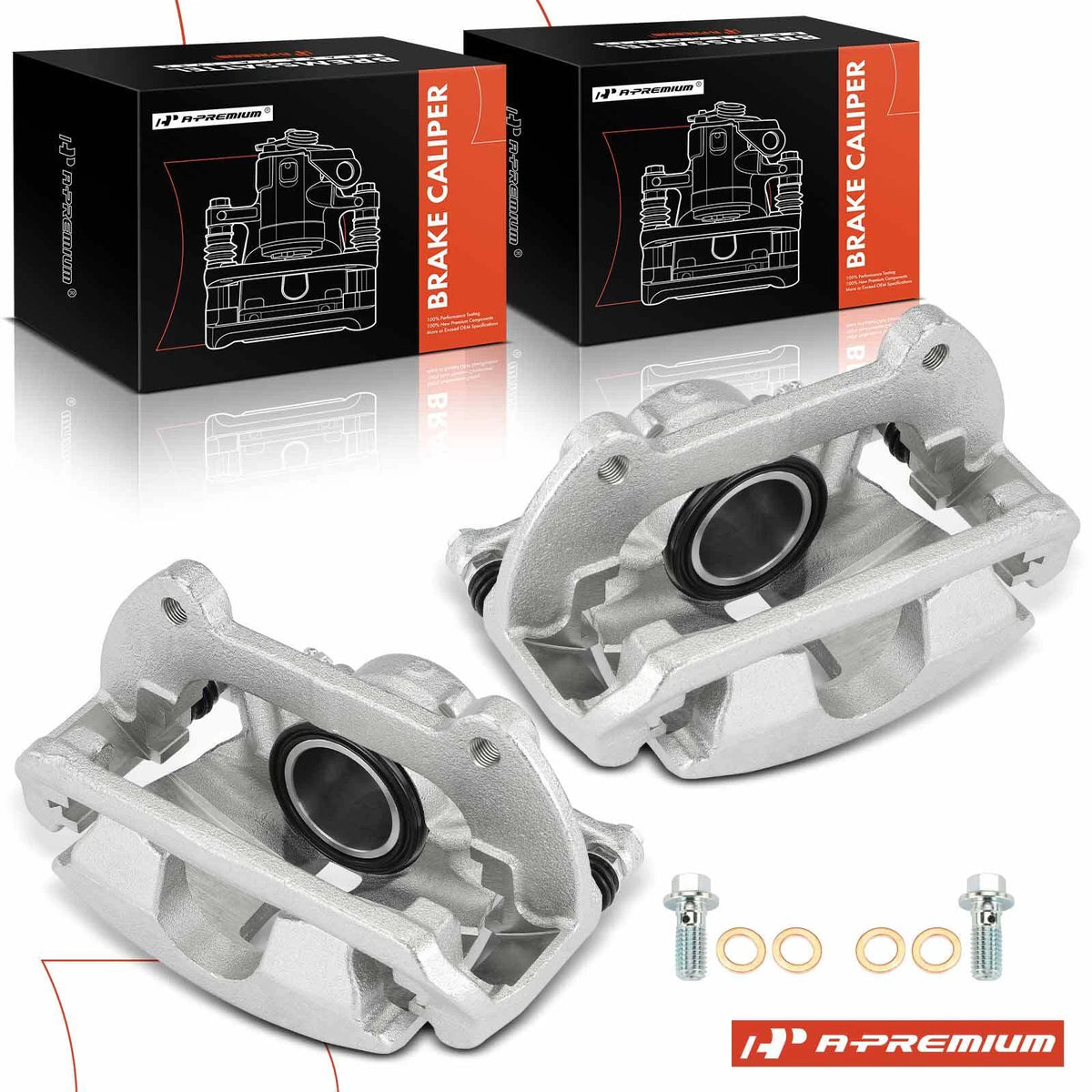 A-Premium Pair Front Brake Calipers w/ Bracket for VW Tiguan Audi A3 (2009–2023)