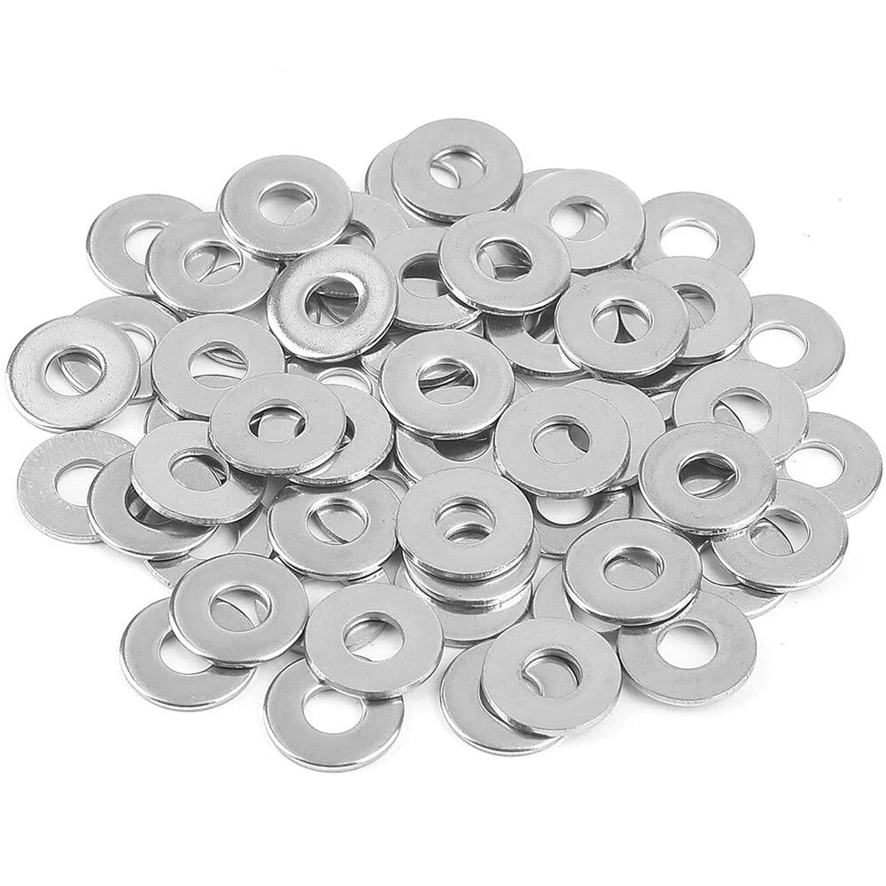 200PCS 1/4" Stainless Steel Flat Washer for Marine Applications
