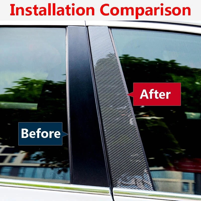 Carbon Fiber Pillar Posts Door Trim for Nissan Versa (2010–2019)