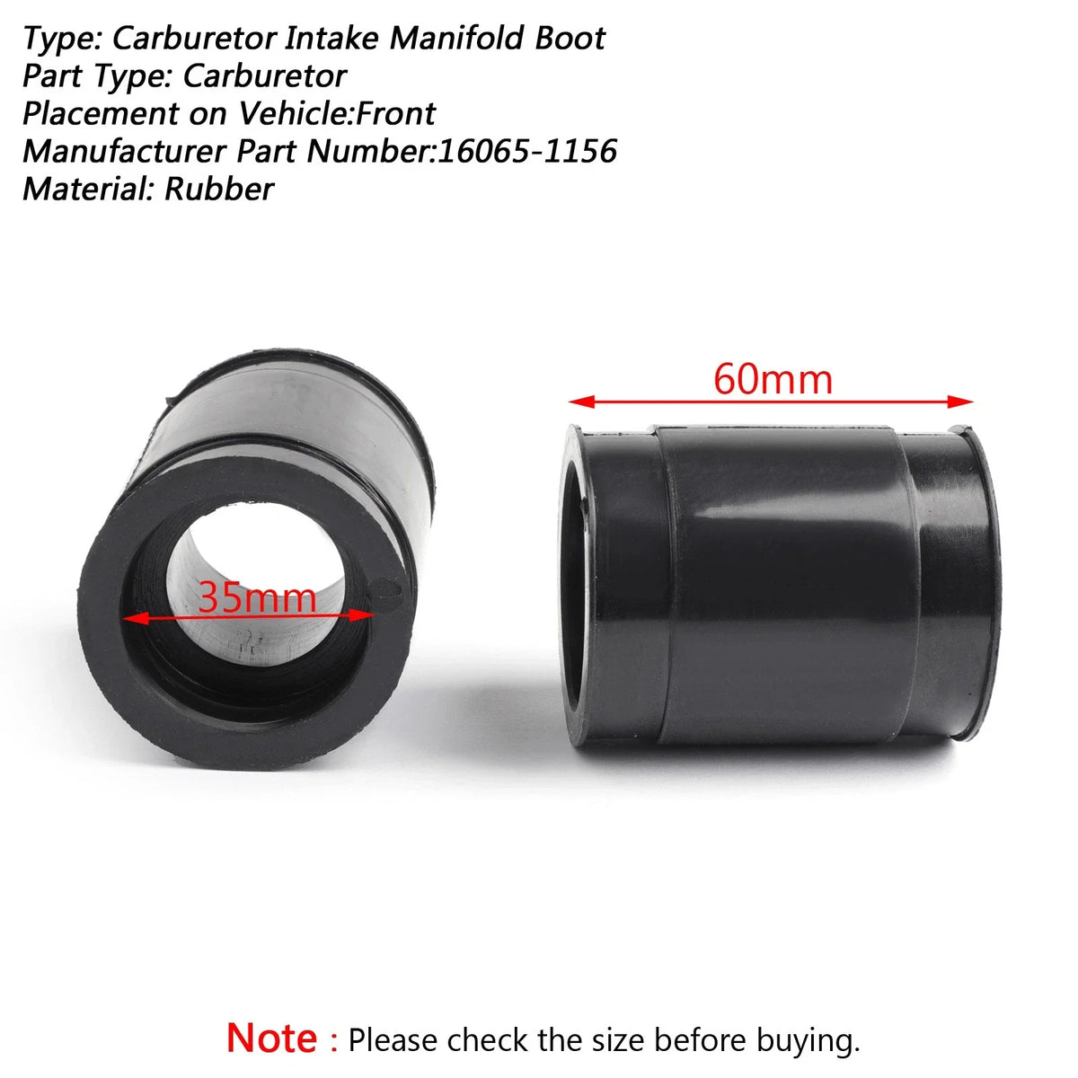 Intake Carburetor Boot for Kawasaki Ninja EX250 ZZR250 GPX250R (1988–1995)