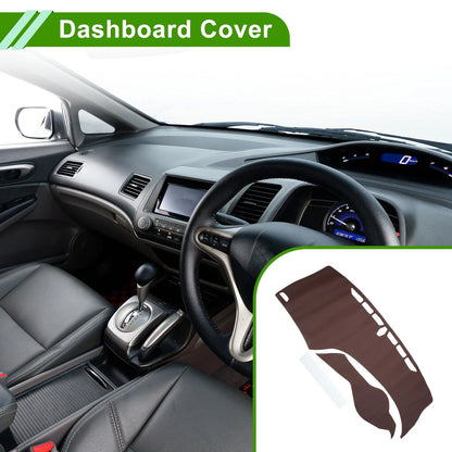 Dashboard Cover Mat for Honda Civic (2012–2015) - Brown