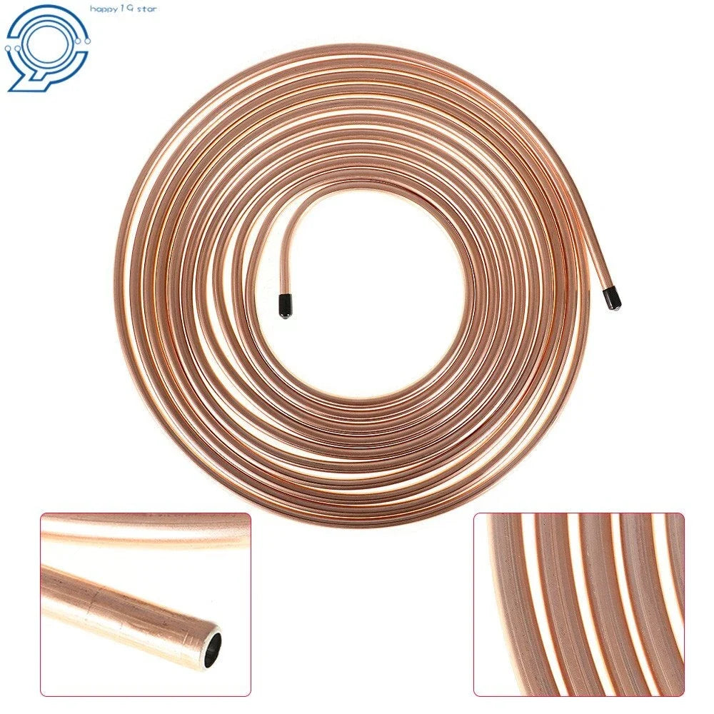 25 Ft Copper Brake Fuel and Transmission Line for Cars (Universal)